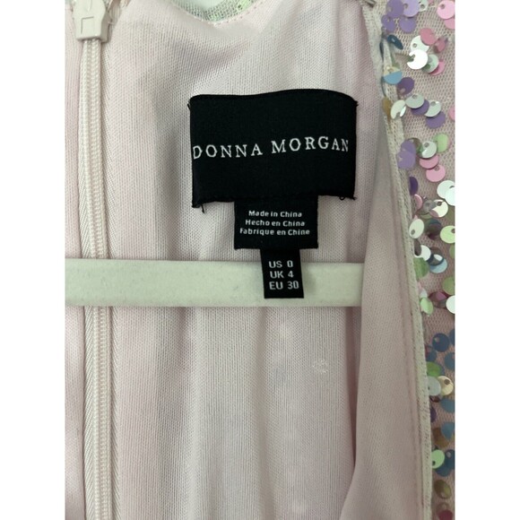 DONNA MORGAN FOR MAGGY Sequin Midi Cocktail Dress Lavender/Pink Multi Size 0 - Picture 8 of 9